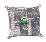 Square opal brooch