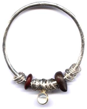 White moonstone bangle