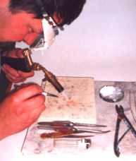 silver soldering in progress